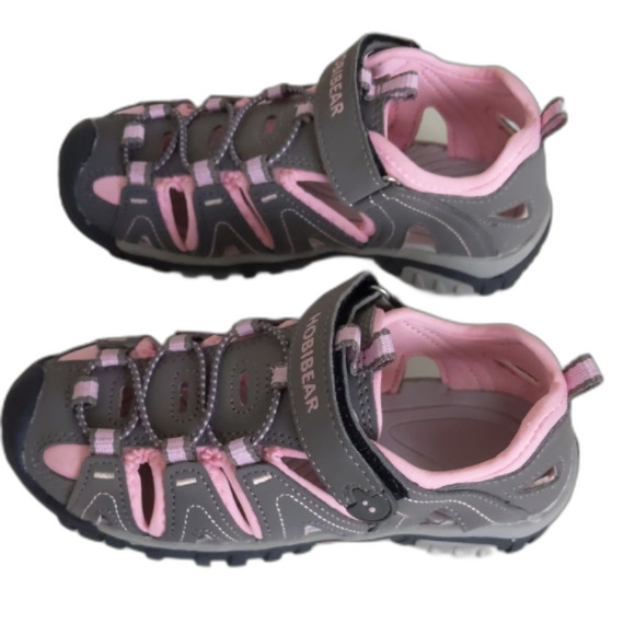 NEW Girls Gray and Pink Closed Toe Water Shoe Sandal ,Size 1 - Picture 4 of 6